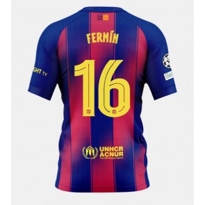 Lacne Muži Futbalové dres Barcelona Fermin Lopez #16 2025-26 Krátky Rukáv - Domáci